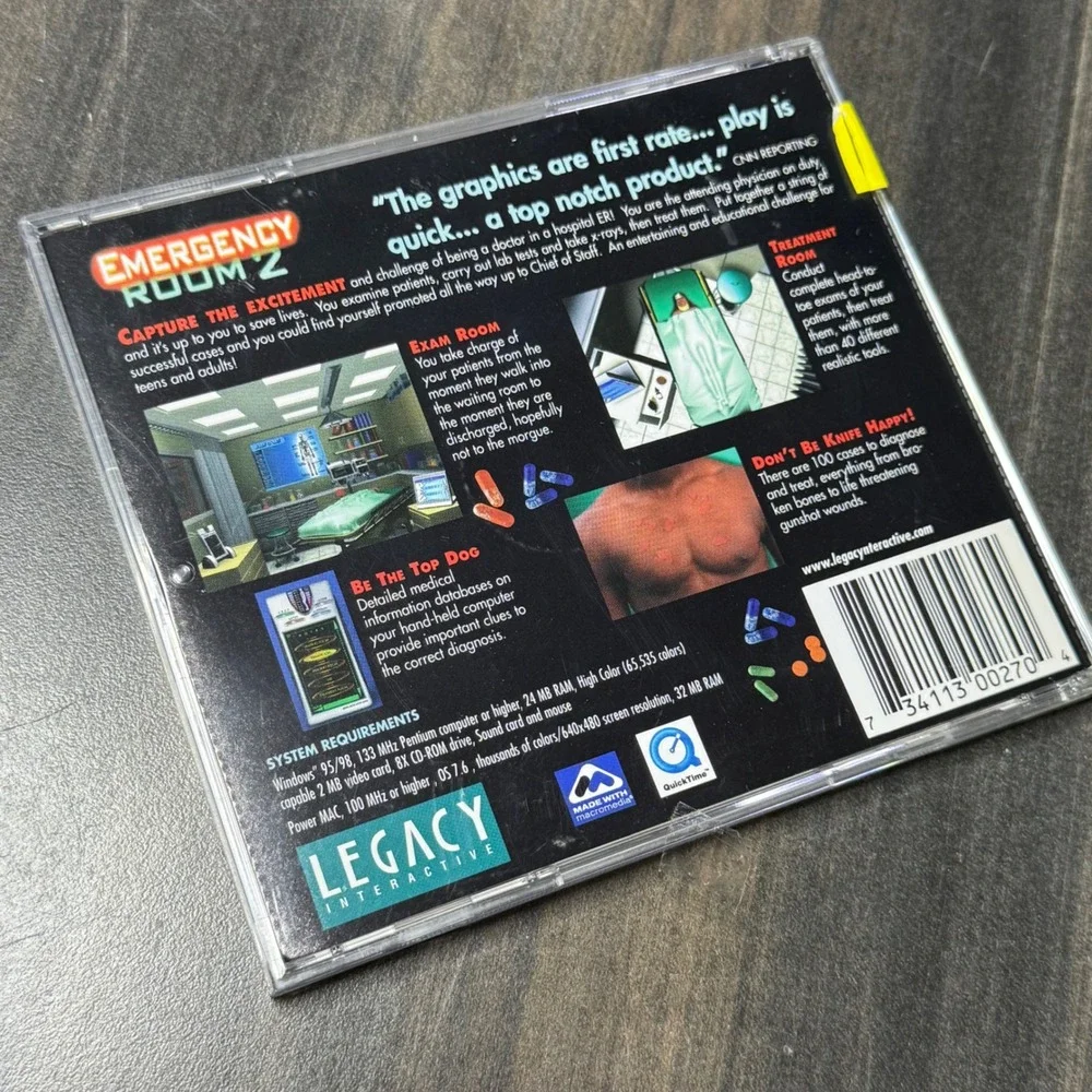 Emergency Room 2 PC CD-ROM Legacy Interactive Real Life Games Medical Sim 1999